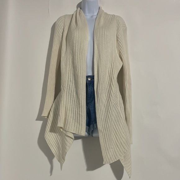 Women's Long Sleeve Asymmetric Waterfall Drape Open Long Cardigan! MERONA - Picture 2 of 6